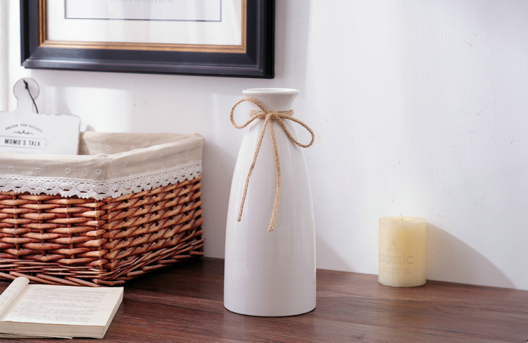 Hoa Dream Valley Round Hemp Rope gốm Vase Hoa nhân tạo Hoa cho lọ Trang trí nhà - Vase / Bồn hoa & Kệ chậu ốp tường