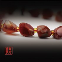Natural Warring States Red Water Grass Agate with gravel head retro female personality Tibetan style wingband bracelet with accessories