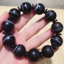 Fuxin natural agate frosted Tangle Silk Big mans hand chain Wen playing with Tibetan crystal black hand strings of jewelry