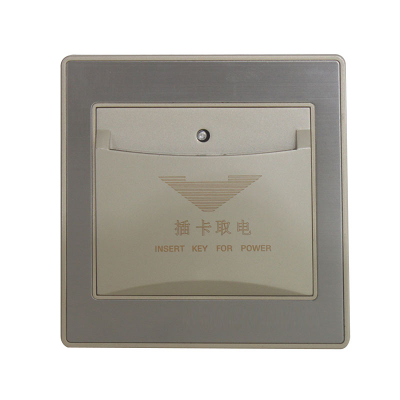 Stainless steel brushed gold color low frequency induction switch built-in steel frame hotel room power switch