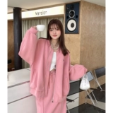 Бейсбольная форма, весенняя куртка, юбка, комплект, оверсайз