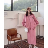 Бейсбольная форма, весенняя куртка, юбка, комплект, оверсайз