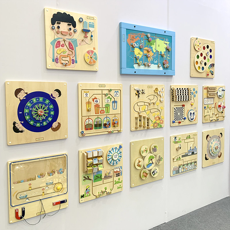 Early education children's enlightenment puzzle wall wooden decorative puzzle baby operation cognitive board kindergarten wall game