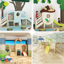Kindergarten Indoor Area Corner Game Attic Cottage Lodge Early Teaching Pro-Son Garden Fitness Training Drill Climbing Slide Combination
