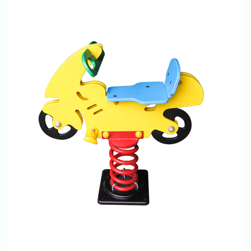 Kindergarten outdoor durable spring rock horse children PE board shake rock music park community large toy play facilities