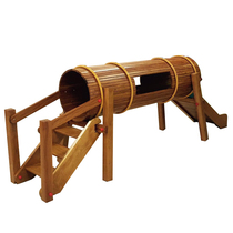 Kindergarten District Park Large Outdoor Pleasure Equipment Multifunctional Wooden Slide Ladder Swing climbing drill hole combination