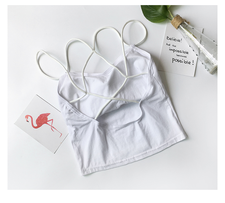 Camisole ống hàng đầu đáy quần lót chống ánh sáng tập hợp ngực với miếng đệm ngực gợi cảm đẹp trở lại có thể được mặc áo độn ngực
