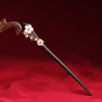 Phoenix Nirvana black sandalwood hairpin ancient style hairpin simple daily hair female retro walking hair hair hairpin ancient costume