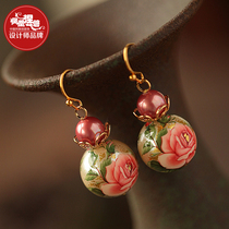 Chinese style earrings 2021 New Tide earrings female retro national wind earrings temperament advanced atmosphere ancient style