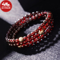 Phoenix Nirvana Garnet multi-layer bracelet female original crystal multi-circle accessories retro style wine red bracelet National style