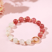 Phoenix Nirvana retro bracelet female personality strawberry Crystal Moonlight stone hand string jewelry female pink crystal fashion jewelry