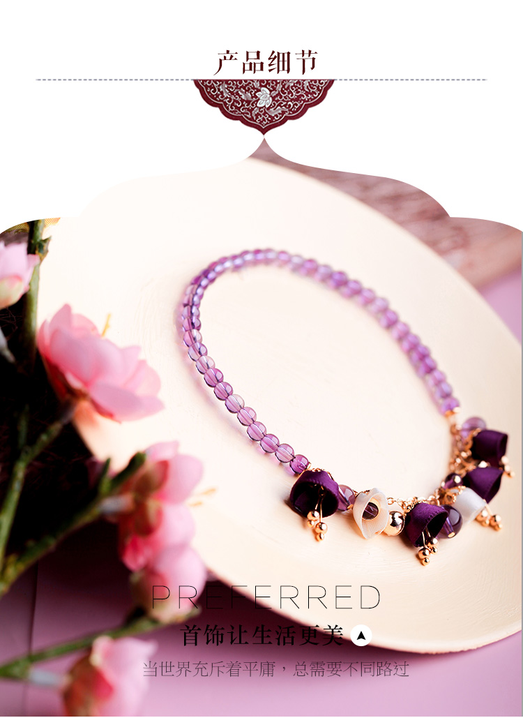 Bracelet de cheville Femme      en Amethyste - Ref 3102220 Image 11