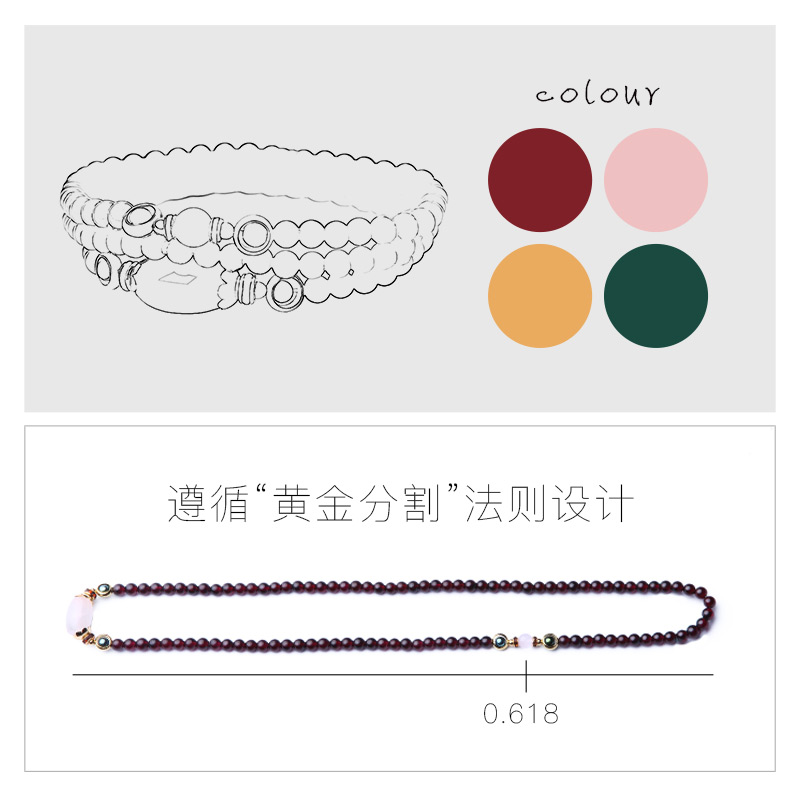 Phoenix Nirvana Vòng Đeo Tay của Phụ Nữ Pha Lê Garnet Hạt Tự Nhiên Pop Jewelry Gió Mát Đồ Trang Sức Gió Cổ Bracelet