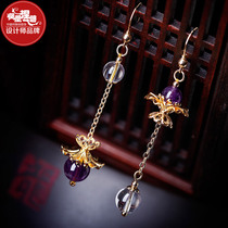 Phoenix Nirvana earrings asymmetric long white amethyst niche earrings high design feel earrings temperament 2021