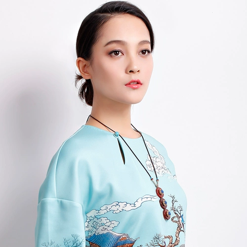 凤凰涅磐 Длинный свитер, ониксовый плетеный декор ручной работы, ожерелье, подвеска, аксессуар