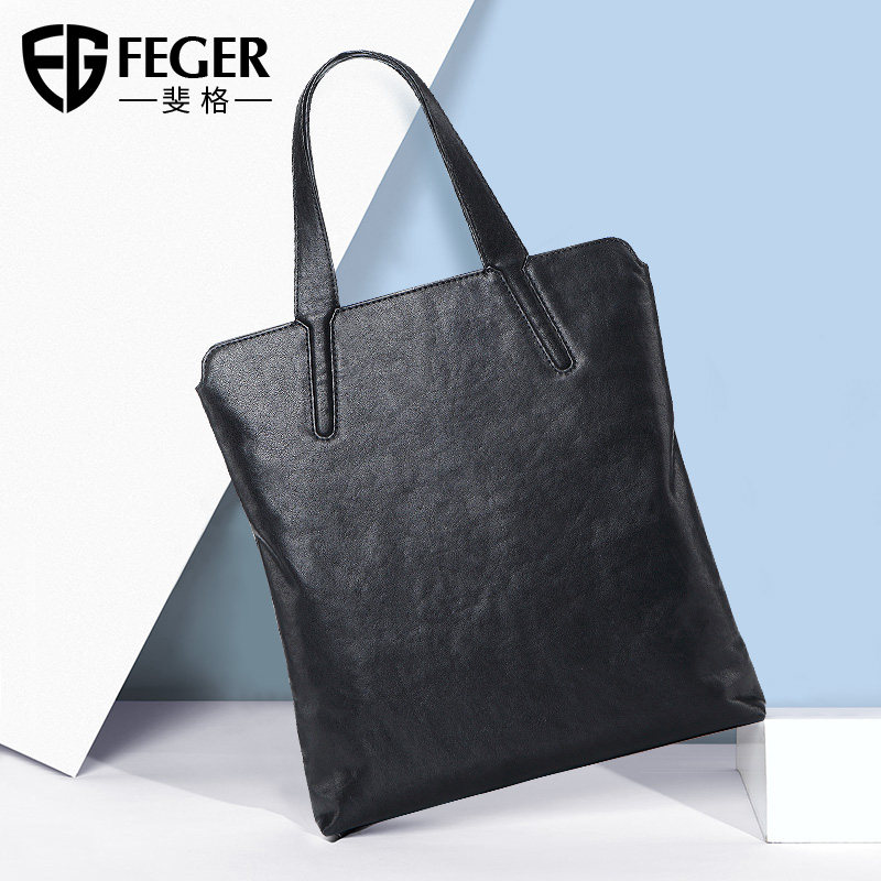 Fig Men Genuine Leather Handbag Business Briefcase Man 2022 New Fashion Casual Bag BRIEF WAVE MEN'S BAG-Taobao