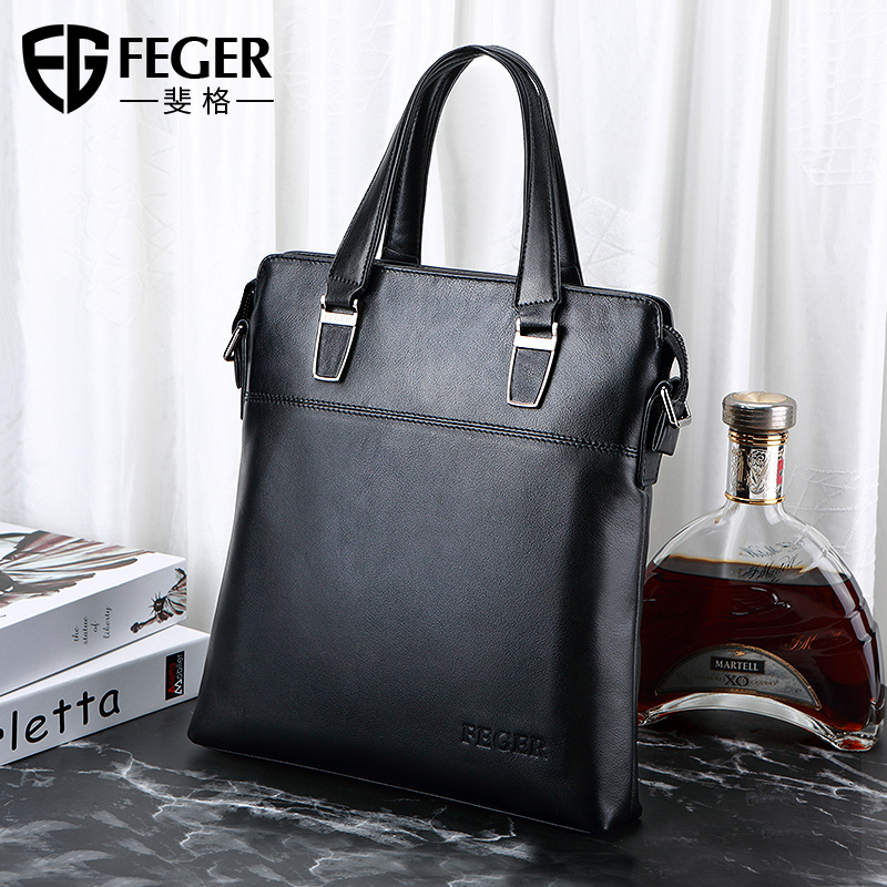 Fig Men's Handbag Business Briefcase Genuine Leather Single Shoulder Bag Inclined Satchel Bag Casual Leather Bag bag Damp Men Bag
