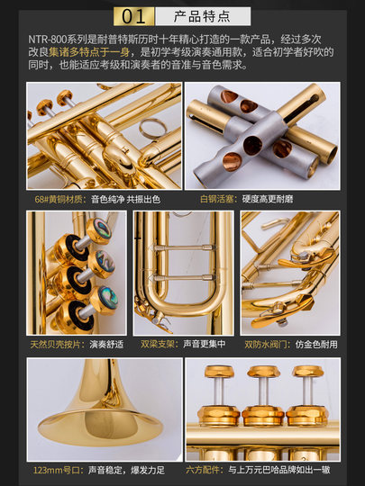 巴哈款降B调三音小号乐器初学考级专业演奏送礼乐队教学教会西洋