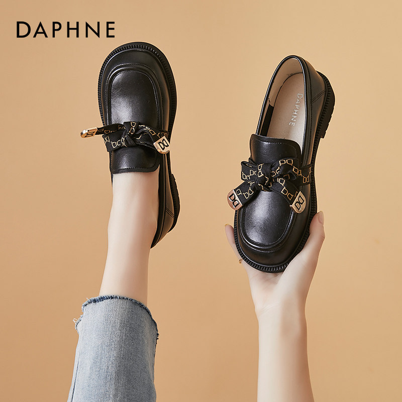 Daphne Lefoe shoes women's single shoes spring 2022 new butterfly knots jk shoes thick base small leather shoes design feeling little crowdsourced