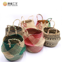 22 22 27 32 38cm 38cm belly round handmade sea grass woven hand folded containing flower and grass basket basket