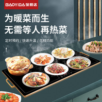 80X45cm rectangular ultra-thin anti-scalding tempered glass intelligent rice dish thermostatic heating insulated warm tabletop plate dish