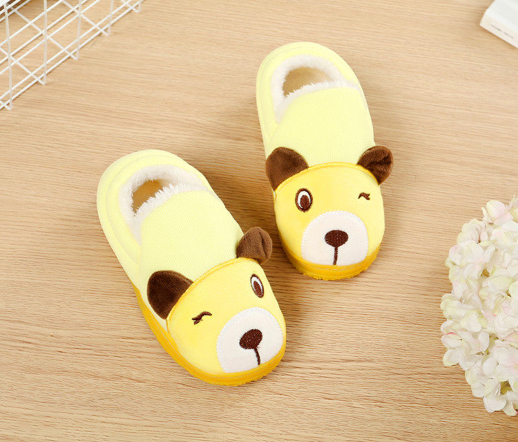 Pantoufles enfants en suède pour hiver - semelle caoutchouc - Ref 986476 Image 12