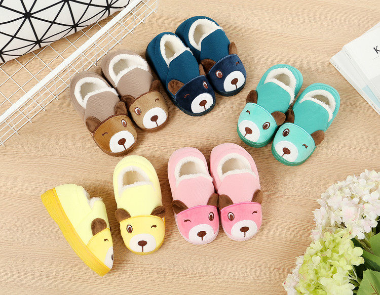 Pantoufles enfants en suède pour hiver - semelle caoutchouc - Ref 986476 Image 8