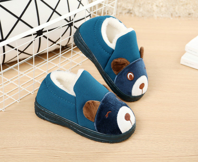 Pantoufles enfants en suède pour hiver - semelle caoutchouc - Ref 986476 Image 15