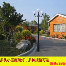 Chinese lamp 2 6 m 3 m Outdoor factory District street lamp European-style courtyard lamp Three-head round ball View lamp court lamp 5 heads