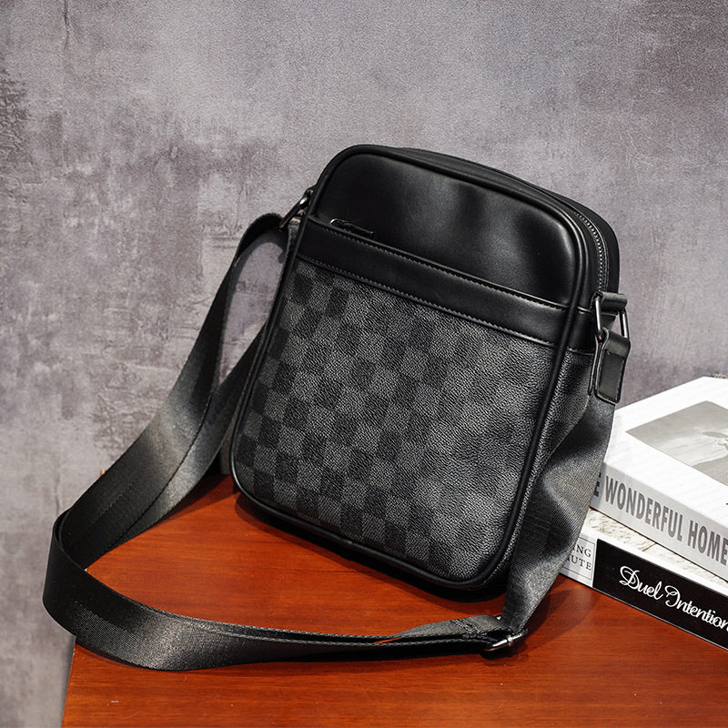 New leisure business man single shoulder bag bag bag classic grain pack pack vertical plate commutes