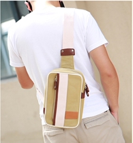 Korean new running bag canvas mens chest Bag Mens bag fashion backpack shoulder bag multi-function Sports shoulder bag