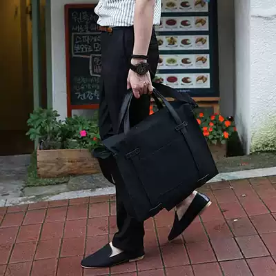 2020 Korean version of the computer canvas men's handbag casual fashion business one-shoulder oblique cross-body bag neutral bag