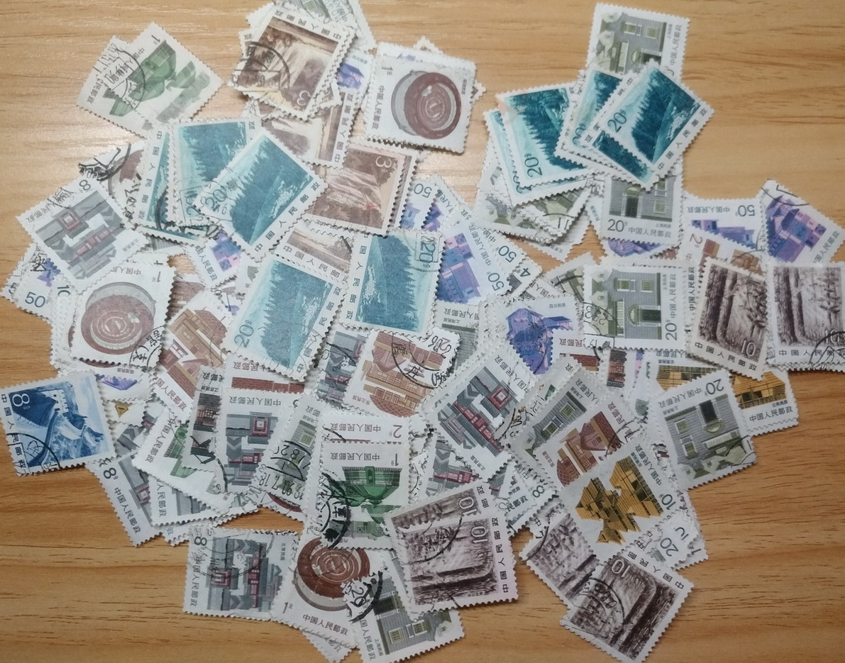 Special price Letter Pin Pupvoted Old Stamp with postmark Stamp Scenic Great Wall and other 100 sets of one group