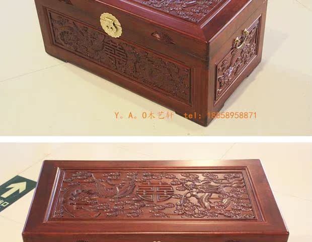Ưu đãi đặc biệt Longfeng Đôi Hạnh phúc Long não Gỗ Hộp Quần áo Hộp Lưu trữ Hộp Hôn nhân - Cái hộp hộp gỗ quà tặng
