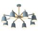 Nordic Macaron Living Room Chandelier, Modern Minimalist Solid Wood Bedroom Chandelier, Creative Japanese-Style Gray Wood Art Dining Room Lamp