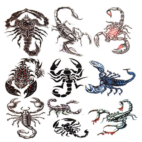 Realistic Tattoo Stickers 3D Scorpion Chest Back Hand Foot Ankle Flower Arm Simulation Tattoo for Men and Women Waterproof Tattoo Stickers