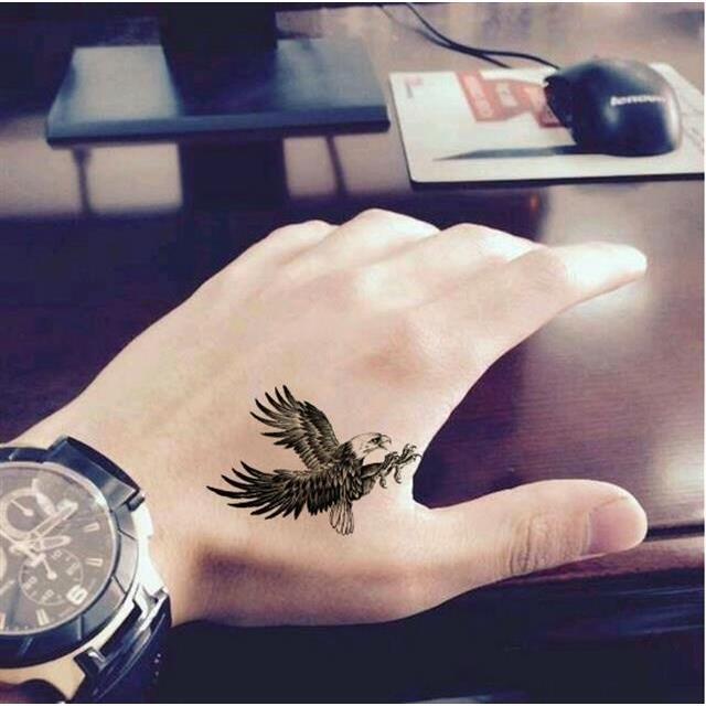 Large Waterproof Temporary Tattoo for Men, Realistic Tiger Mouth Eagle Design, Long-Lasting, Forearm Small Wings, Bold Scar Cover Tattoo Sticker