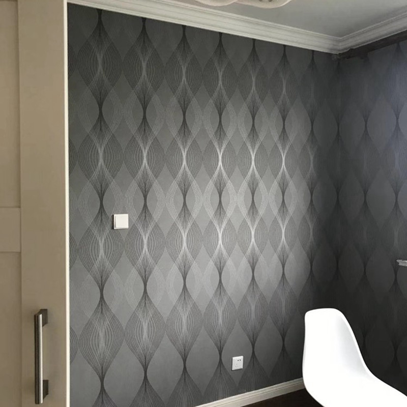 Spot Sweden Import Pure Paper Spot Grey Abstract Line TV Sofa Wallpaper Pure Paper Wallpaper