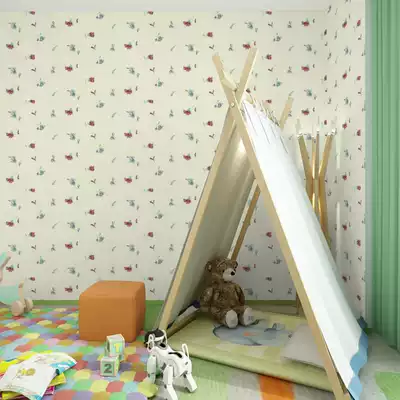 Canada imported American country Paper wallpaper fresh small flower bedroom study girl room full of wallpaper