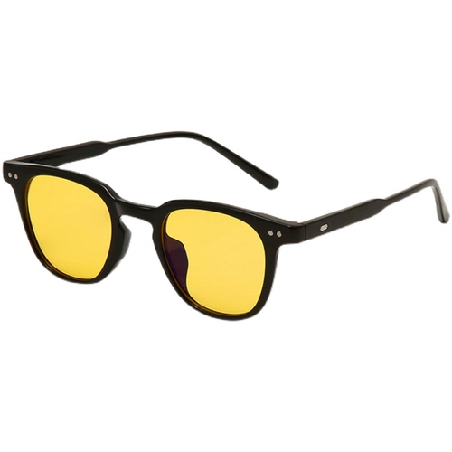 Черные прозрачные ретро солнцезащитные очки на солнечной энергии, в корейском стиле, популярно в интернете, защита от ультрафиолета