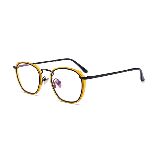 Retro Matte ins Wind Metal Прозрачные плоские очки квадратная коробка литературная женская защита синий свет с близким -просмотр света