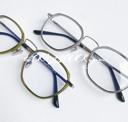 Retro Matte ins Wind Metal Прозрачные плоские очки квадратная коробка литературная женская защита синий свет с близким -просмотр света