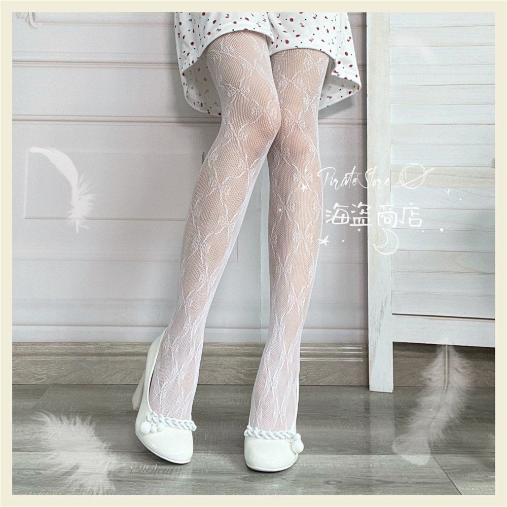 Romantic urban retro butterfly knot cross with panties net sock lolita with gentle purity