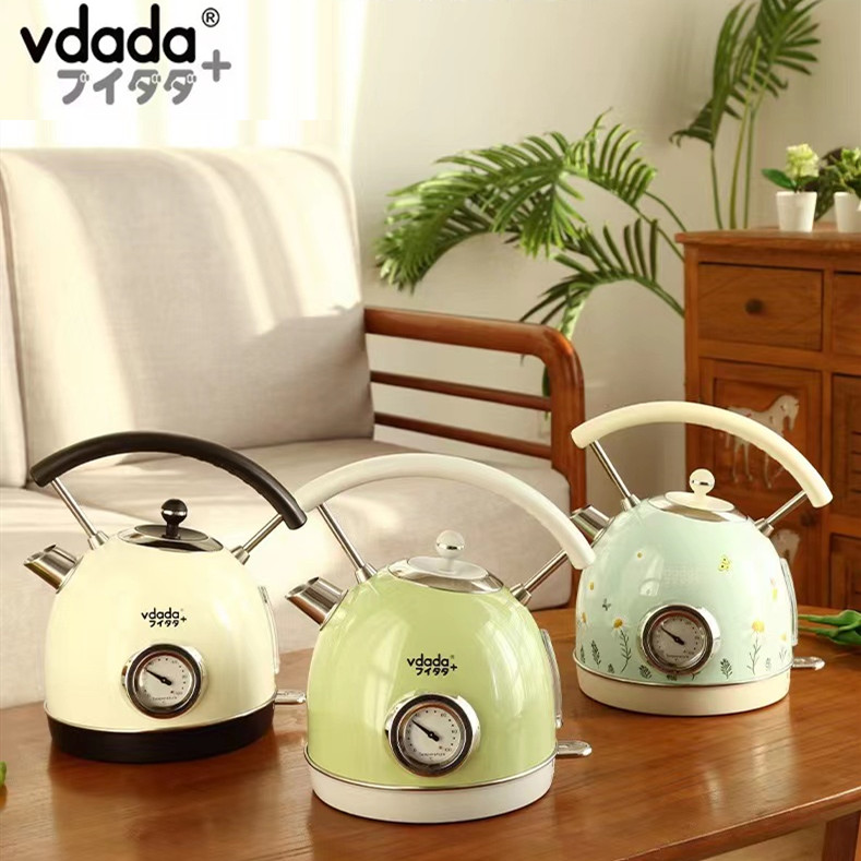 Japan VDADA household electric kettle automatic power-off insulation kettle British retro 1 7L304 stainless steel