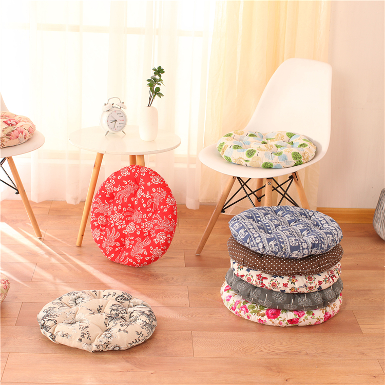 Cotton Hemp Bushel Cushion Office Cushion Round Cushion Round Cushion Tatami Cushion Thickened Cloth Art Student Cushion Chair Cushion