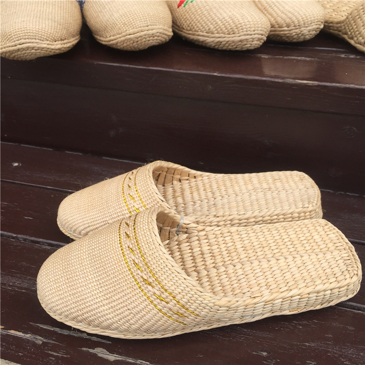 Straw Shoes Handmade Straw Straw Shoes Slippers Straw Shoes Comfortable Large Size Shoes Simple Home Summer Straw Shoes