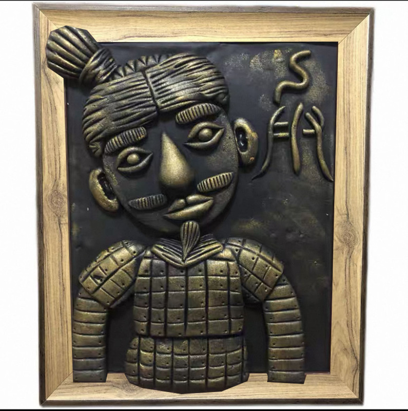 Material Kit: Imitation Bronze Plate Print, Handmade Ultra-Light Clay Photo Frame, Relief, Vintage Handmade, Terracotta Warriors Archaeology