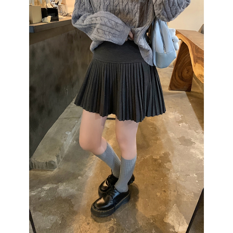 U77 バークレーカレッジスタイルのプリーツスカート、女性用、甘くてスパイシーなスタイル、ハイウエスト、スリム、小さい、露出防止、Aライン、ショートスカート、春