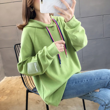 2020新款女加绒加厚秋冬韩版连帽卫衣