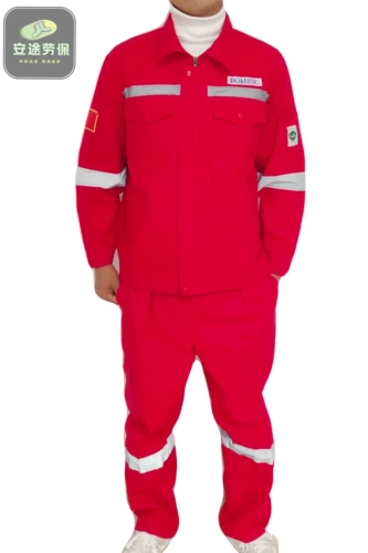 Хлопковый комбинезон, красный демисезонный светоотражающий пуховик, защита от ожогов